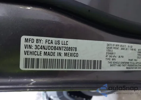 2022 Jeep Compass Trailhawk 4X4 из США, поврежденный, VIN 3C4NJDDB4NT208978